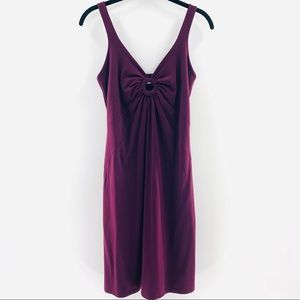 Susana Monaco Plum Midi Dress with Front Ring Detail